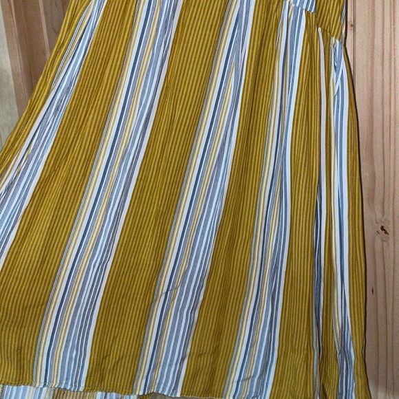 gold, blue, and white striped float dress - Picture 2 of 3